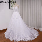 HEULORIA Elegant lace beading Boho Wedding Dress A line sweetheart  long train Wedding Bridal dress  AL-8193