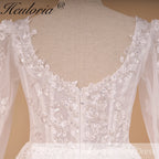 HEULORIA Elegant lace beading Wedding Dress long sleeve sweetheart long train Wedding Bridal dress AL-778