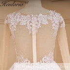 HEULORIA Princess Ball Gown Wedding Dress long sleeve sweetheart plus size robe de mariee Lace beading bride dress court train BA-649