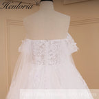 HEULORIA Princess Ball Gown Wedding Dress off shoulde bride dress plus size robe de mariee Lace beading Wedding Gown court train BA-647