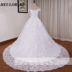 HEULORIA Princess Ball Gown Wedding Dress plus size off shoulder robe de mariee shinny sequined lace Wedding bride dress BA-1227