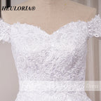 HEULORIA Princess Ball Gown Wedding Dress plus size off shoulder robe de mariee shinny sequined lace Wedding bride dress BA-1227