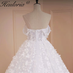 HEULORIA robe de mariée princesse épaules dénudées robe de mariée grande taille robe de mariée 3D dentelle florale robe de mariée de mariage 