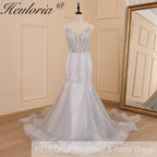 HEULORIA Sweetheart Lace Beading Mermaid Evening Dresses Long Formal Prom Dresses