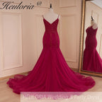 HEULORIA Sweetheart Lace Beading Mermaid Evening Dresses Long Formal Prom Dresses