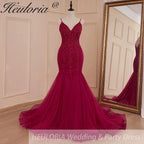 HEULORIA Sweetheart Lace Beading Mermaid Evening Dresses Long Formal Prom Dresses