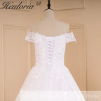 HEULORIA elegant ball gown princess wedding dress off shoulder lace beading bride dress Robe De Mariee Wedding gown BA-600