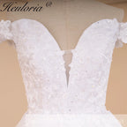 HEULORIA elegant off shoulder wedding dress lace Princess bridal dress Robe De Mariee Wedding Bride Dress BA-598