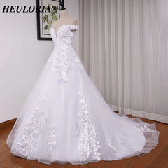 HEULORIA elegant off shoulder wedding dress lace Princess bridal dress Robe De Mariee Wedding Bride Dress BA-8197