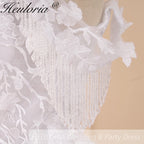 HEULORIA elegant princess wedding dress off shoulder crystal beading tissel lace up bride dress Robe De Mariee Wedding gown BA-602