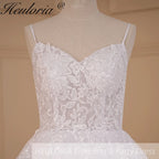 HEULORIA A-line Sweetheart Court Train Lace Tulle Wedding Dress