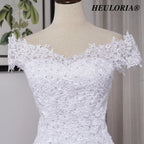 HEULORIA off shoulder Mermaid Wedding Dresses lace beading bride dress plus size wedding gown Robe de mariage customize ME-OFN