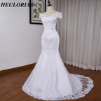 HEULORIA off shoulder Mermaid Wedding Dresses lace beading bride dress plus size wedding gown Robe de mariage customize ME-OFN