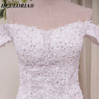 HEULORIA off shoulder Mermaid Wedding Dresses lace up plus size Bride Dress Robe de mariage customize ME-51004