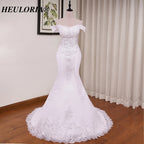 HEULORIA off shoulder Mermaid Wedding Dresses lace up plus size Bride Dress Robe de mariage customize ME-51004