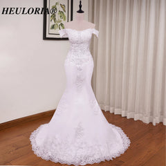 HEULORIA off shoulder Mermaid Wedding Dresses lace up plus size Bride Dress Robe de mariage customize ME-51004