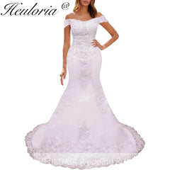 HEULORIA off shoulder Mermaid Wedding Dresses lace up plus size Bride Dress Robe de mariage customize ME-51004