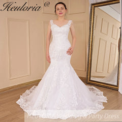 HEULORIA vintage Mermaid Wedding Dress sweetheart lace beading bride dress Robe de mariage customize ME-622A