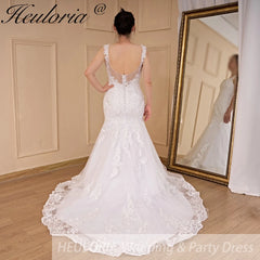 HEULORIA vintage Mermaid Wedding Dress sweetheart lace beading bride dress Robe de mariage customize ME-622A