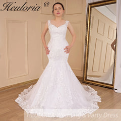 HEULORIA vintage Mermaid Wedding Dress sweetheart lace beading bride dress Robe de mariage customize ME-622A