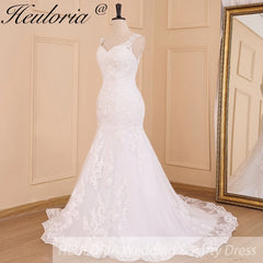 HEULORIA vintage Mermaid Wedding Dress sweetheart lace beading bride dress Robe de mariage customize ME-622