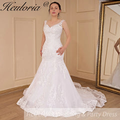 HEULORIA vintage Mermaid Wedding Dress sweetheart lace beading bride dress Robe de mariage customize ME-622A