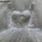 HEULORIA Sparkly Glitter Tulle A-Line Wedding Dress with Shimmer Detail Bridal Gown AL-1174