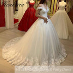 Princess Wedding Dress v neck lace bride dress plus size robe de mariee Lace beading Wedding Bridal Gown BA-48