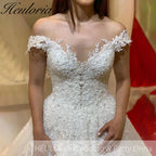 Princess Wedding Dress v neck lace bride dress plus size robe de mariee Lace beading Wedding Bridal Gown BA-48