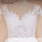 HEULORIA Princess Ball Gown Wedding Dress long sleeve bride dress V neck plus size robe de mariee Lace beading Wedding Bridal Gown BA-588