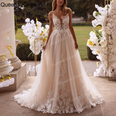 Queena.Karen.W Elegant A line Wedding Dress sweetheart lace applique bride dress robe de mariee A line Wedding Bridal Gown AL-QK247