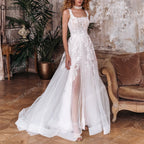 Queena.Karen.W Elegant Boho A line Wedding Dress lace bride dress robe de mariee A line Wedding Bridal Gown AL-QK10