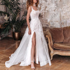 Queena.Karen.W Elegant Boho A line Wedding Dress lace bride dress robe de mariee A line Wedding Bridal Gown AL-QK10