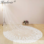 Cathedral Wedding Veil Lace bridal veil with Metal Comb Length 300cm width 300cm for Bride VL-132