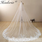 Cathedral Wedding Veil 3D floral Lace bridal veil with Metal Comb Length 300cm width 300cm for Bride VL-40