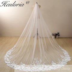 Cathedral Wedding Veil 3D floral Lace bridal veil with Metal Comb Length 300cm width 300cm for Bride