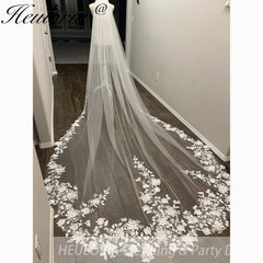 Cathedral Wedding Veil Lace bridal veil with Metal Comb Length 300cm width 300cm for Bride