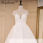 HEULORIA Sparkly Glitter A line Wedding Gowns sheer sweetheart neckline lace Bride Dresses robe de mariee A line Wedding Bridal Gown AL-825