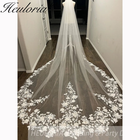 Cathedral Wedding Veil Lace bridal veil with Metal Comb Length 300cm width 300cm for Bride