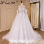 HEULORIA A line wedding dress off shoulder lace applique bridal dress Robe De Mariee Wedding Bride Dress AL-819A