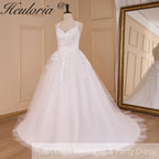 HEULORIA Lace Wedding Dresses A line Spaghetti Straps backless bride dress Robe De Mariee Wedding gown AL-802
