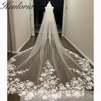 Cathedral Wedding Veil Lace bridal veil with Metal Comb Length 300cm width 300cm for Bride VL-48