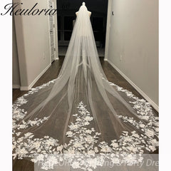 Cathedral Wedding Veil Lace bridal veil with Metal Comb Length 300cm width 300cm for Bride