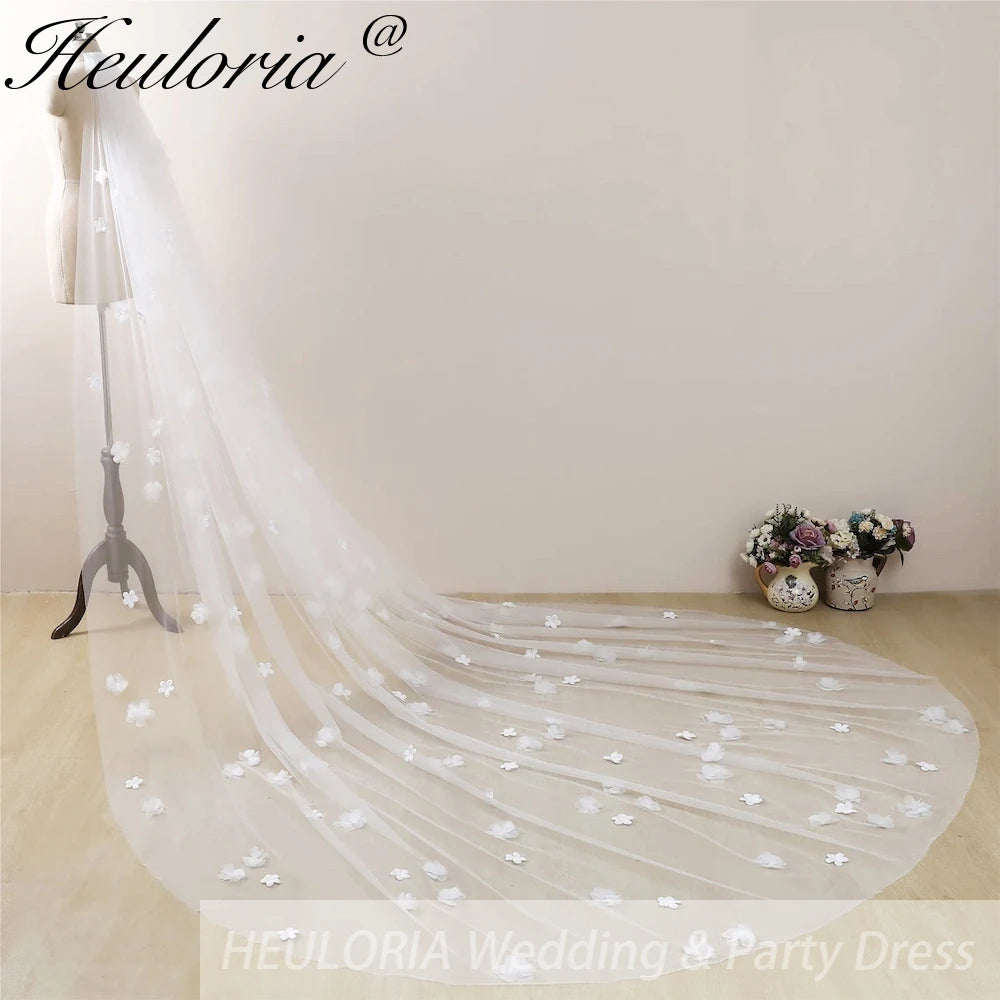 Cathedral Wedding Veil Lace bridal veil with Metal Comb Length 300cm width 300cm for Bride VL-22