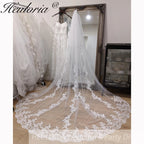 Cathedral Wedding Veil Lace bridal veil with Metal Comb Length 300cm width 300cm for Bride VL-44