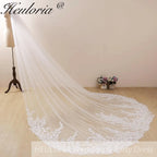 Cathedral Wedding Veil Lace bridal veil with Metal Comb Length 300cm width 300cm for Bride VL-25