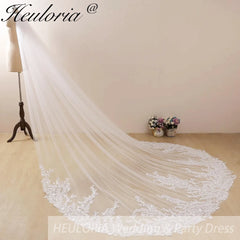 Cathedral Wedding Veil Lace bridal veil with Metal Comb Length 300cm width 300cm for Bride