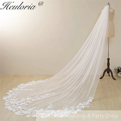 Cathedral Wedding Veil Lace bridal veil with Metal Comb Length 300cm width 300cm for Bride