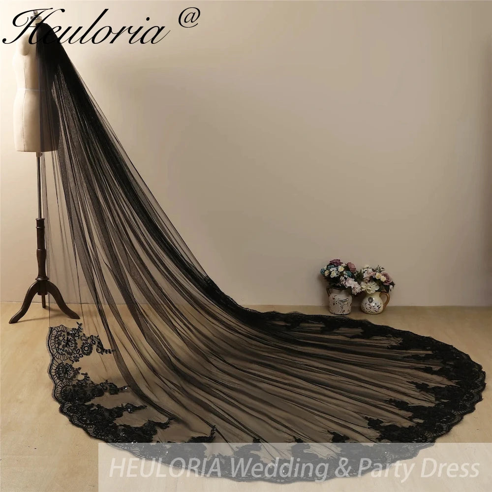 Cathedral Wedding Veil Lace bridal veil with Metal Comb Length 300cm width 300cm for Bride  VL-37