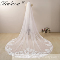 Cathedral Wedding Veil Lace bridal veil with Metal Comb Length 300cm width 300cm for Bride
